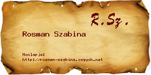 Rosman Szabina névjegykártya
