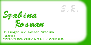 szabina rosman business card